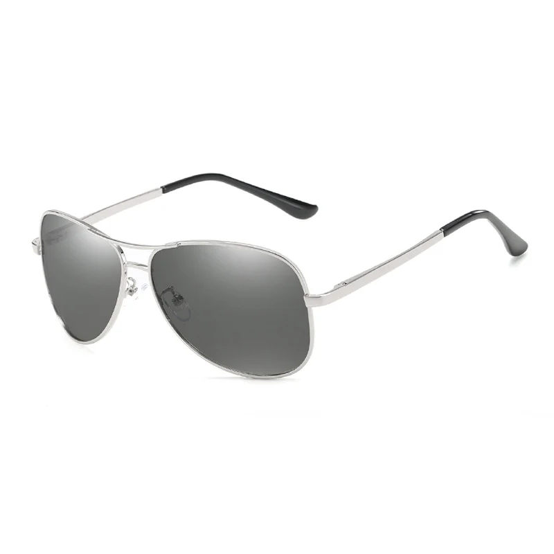 Фотохромные солнцезащитные очки для мужчин wo для мужчин, пилота, поляризованные солнцезащитные очки, очки ночного видения для мужчин, очки-хамелеон - Цвет линз: Silver Chameleon 1