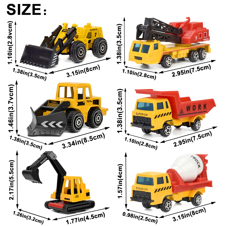 6 видов Мини Сплав Инженерная модель автомобиля игрушки для детей раздвижные транспортные средства экскаватор грузовик Модель классическая игрушка транспорт подарок для мальчиков
