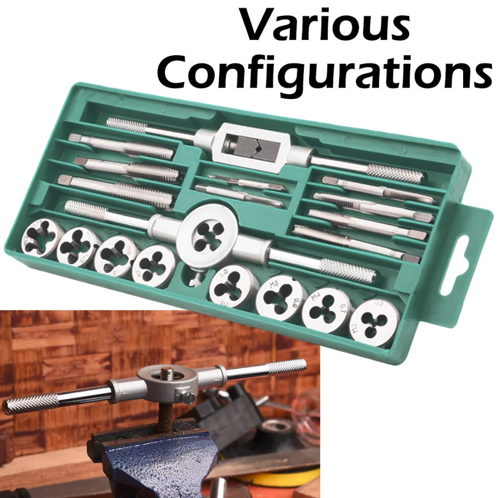 

20 PCS Tap Wrench Metric Manual Screw Tap Screwdriver Bit Set M3-M12 Screw-thread Spanner Tap And Die Set Tool