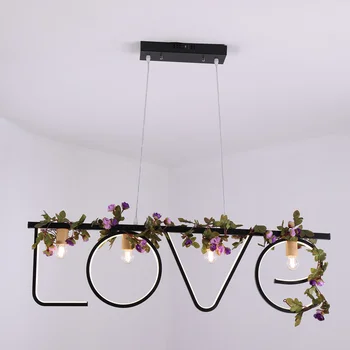

wongshi 2018 New LOVE Plants Pendant Light For Kitchen Restaurant Bar Cafe Decoration