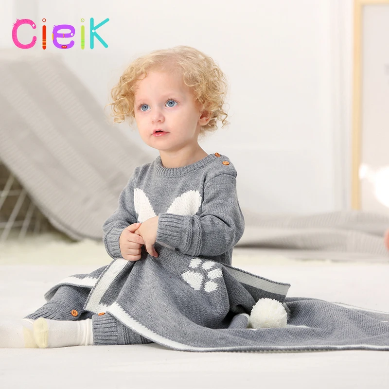 CieiK Baby Blanket Animal Bunny Muslin Floral Swaddle Newborn Girl Boy Soft Wrap Kids Photo Playing Knitted Warm Children Towel  (5)