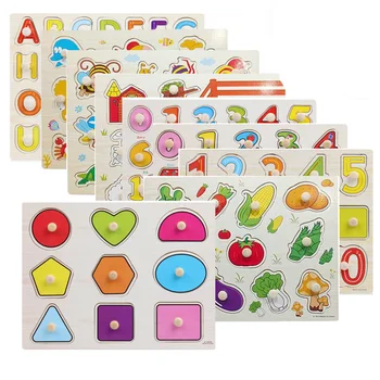 

Baby Puzzle/Hand Grab Board Set Educational Wooden Toy Fruits/Vegetables/Vehicle/Marine Animal Puzzle Child Gift