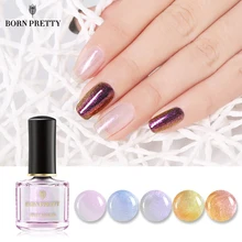 Born pretty, хамелеон верхнее покрытие лак для ногтей 6 мл Сияющий Блеск порошок жемчужины для дизайна ногтей маникюрный лак Типсы цвет