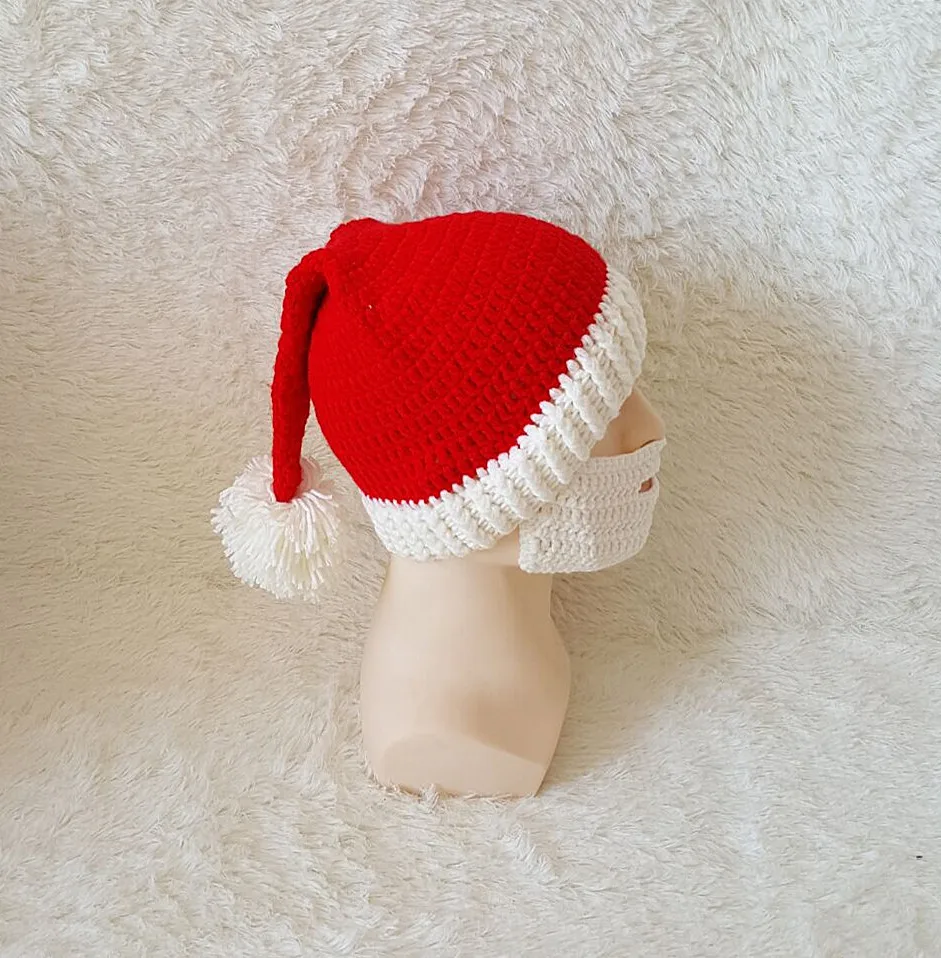 2019 осенняя и зимняя новая стильная мужская и женская большая борода шапка Рождественская шерстяная шапка, вязаная шапка ручной работы
