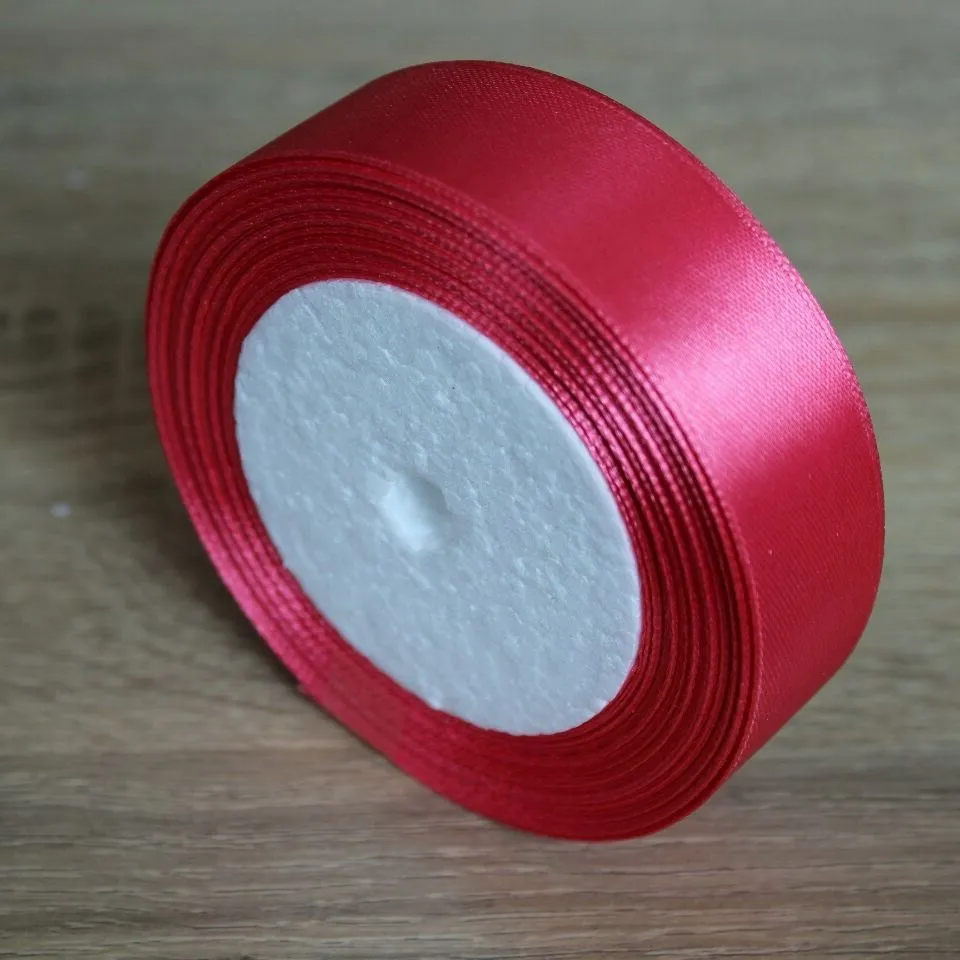 25 мм широкая сатиновая лента 25 ярдов/посылка DIY ручной работы, Подарочная посылка, украшение на Рождество, свадьбу, Бант 2,5 - Цвет: 25