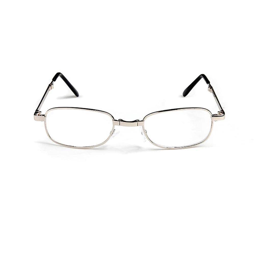 Модные Портативный складные очки для чтения Овальная Металлическая Рамка дальнозоркостью увеличительное очки солнцезащитные очки с Чехол