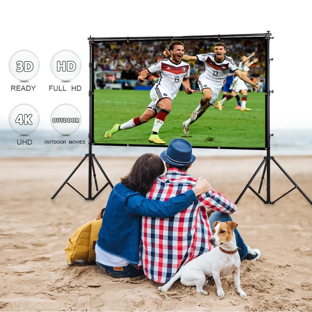 

Excelvan 72 inch 16:9 Portable Projector Screen Plastic Screen for Home theater for Unic Excelvan Proyector Projection Screen