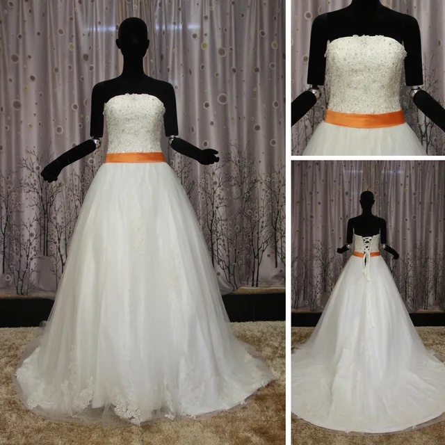 Wr050 Alibaba Real Sample Lace Belt Orange And White Hijab Wedding Wr050 Alibaba Real Sample Lace Belt Orange And White Hijab Wedding Dress