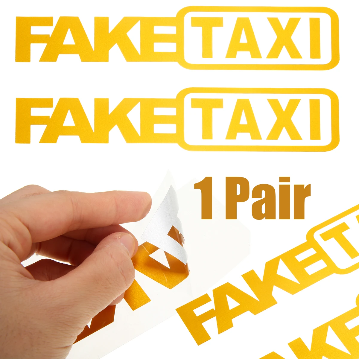 Car Styling 2Pcs FAKE TAXI Car Stickers Reflective Stickers Funny Window Vinyl Decals Self Adhesive Emblem Car Stickers