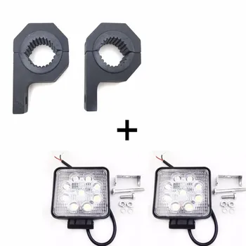 

Aftermarket free shipping motor parts 1 Set 1.5" 2" Adjustable Light Bar Mount w/ Square 27W Spot Beam LED Light For Truck Car