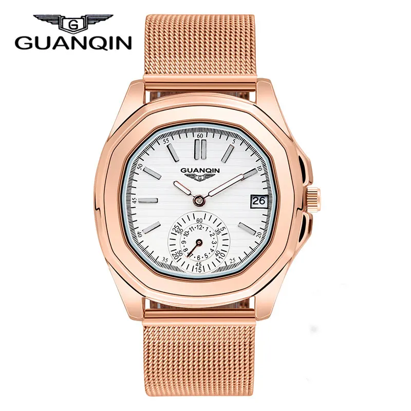 

GUANQIN brand Women Watches Steel Strap Rose Gold Ladies Quartz Watch Luminous pointer with Calendar relogio feminina