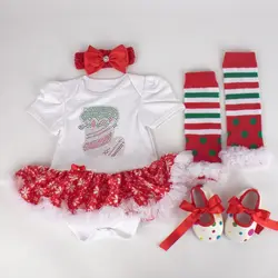 4 шт. в комплекте Детские Штаны для девочек с рождественским изображением наряды Носки для девочек Рубашка с короткими рукавами