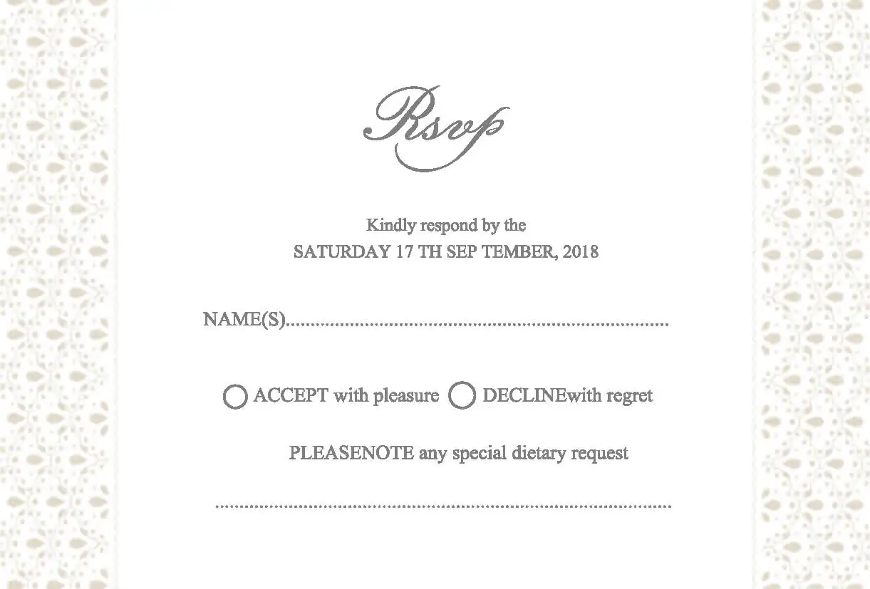 rsvp response template