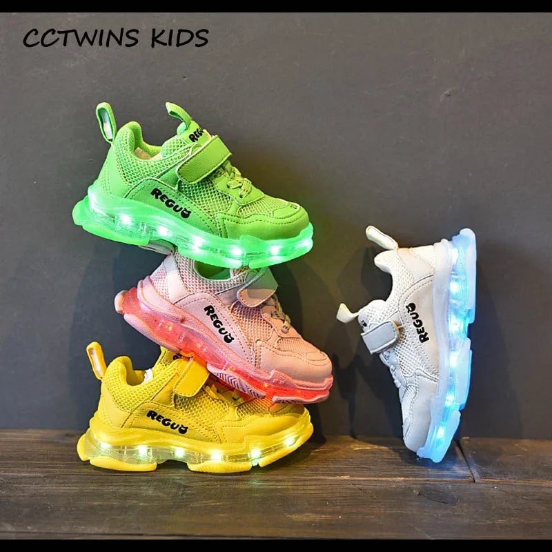 

Kids Shoes 2019 Autumn Fashion Children LED Breathable Shoes Boys Casual Sneakers Baby Girls Mesh Sport Sneakers Trainer LED102