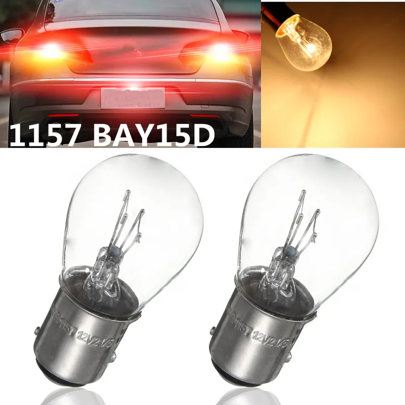 10pcs/set 1157 21/5W Halogen Car light Bulb BAY15D Natural White Glass