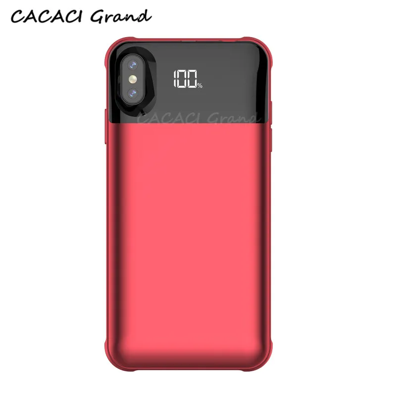 

Wireless Charging Battery Cover For iphone X XS XR XS Max Battery Case Power Charge Battery Case With Smart Digital Display Etui