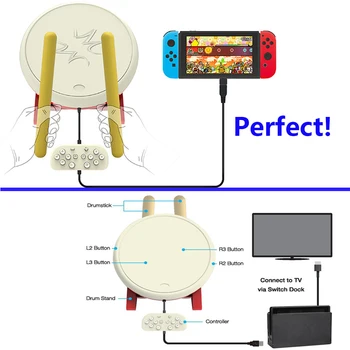 

2018 Taiko Drum for N-Switch,Connect to TV via Switch Dock Knock feels real Support online upgrade software system