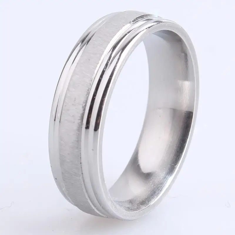 6 мм серебро матовый полосы 316L нержавеющая сталь палец кольца для мужчин и женщин оптом