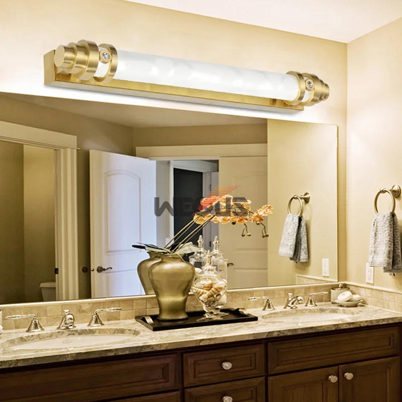 البرونزية الأميركي مرآة العلوي الحمام مرآة مصباح أوروبا نمط الغرور أضواء 48 سنتيمتر 10 واط 110/220 فولت