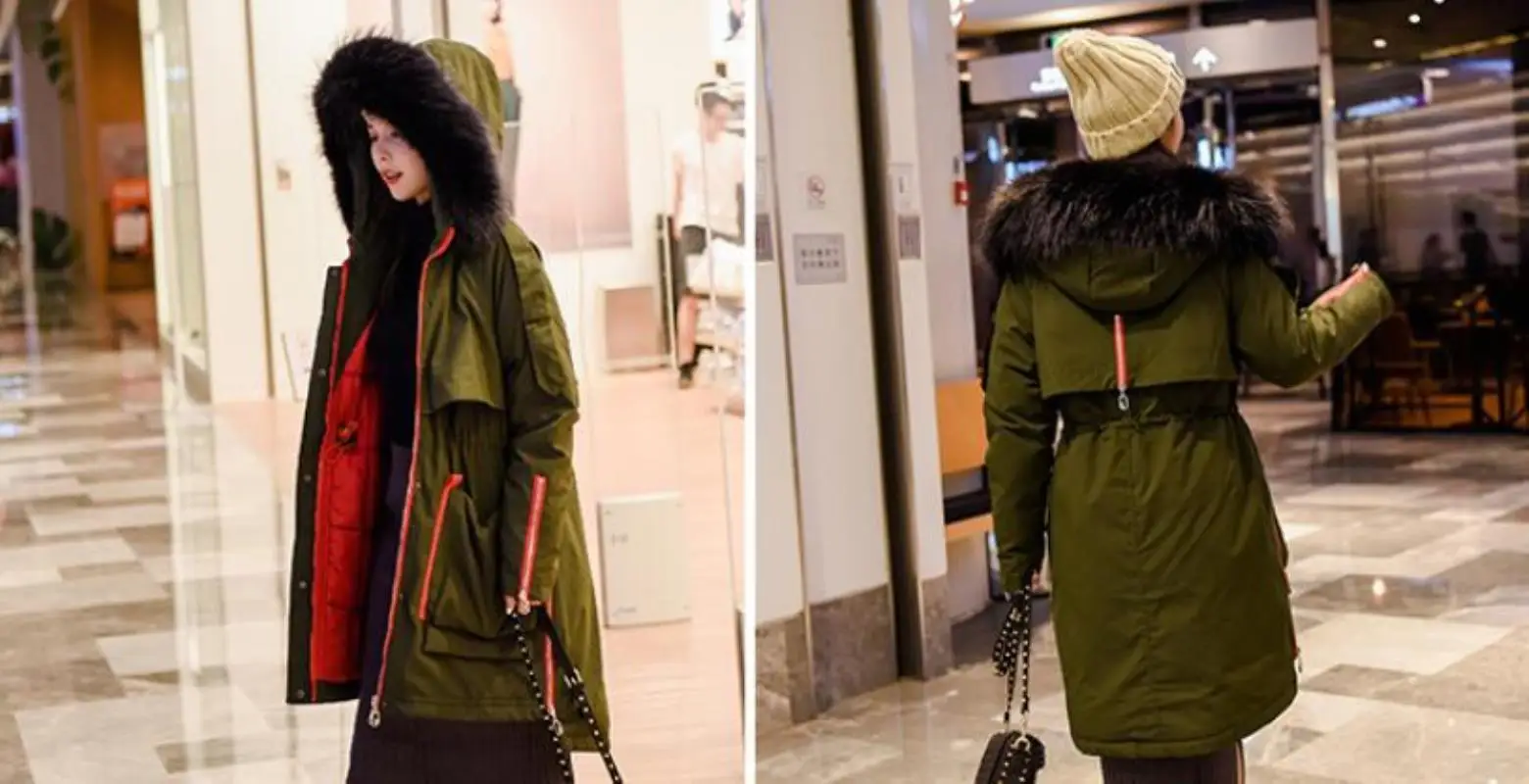 Winter new large size women's down jacket military uniforms to overcome casual cotton jacket hooded parkas outerwear