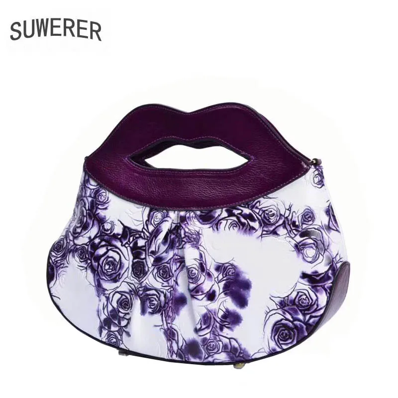 

SUWERER women leather handbag Superior cowhide Luxury fashion Crocodile pattern women Genuine Leather bag women tote big bag