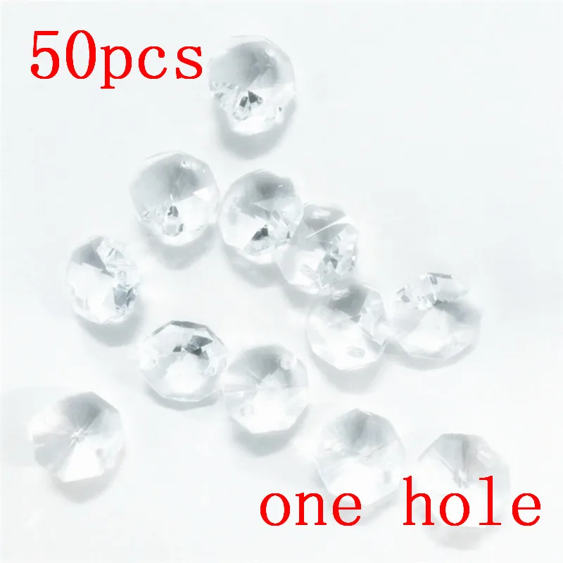 Стеклянные Восьмиугольные гранулы прозрачные 14 мм 50 шт.|one hole crystal octagon|wedding garlandbeads