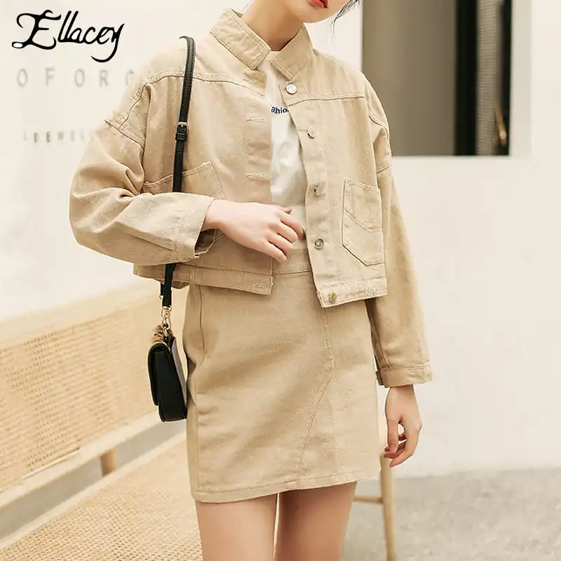 khaki jean jacket womens