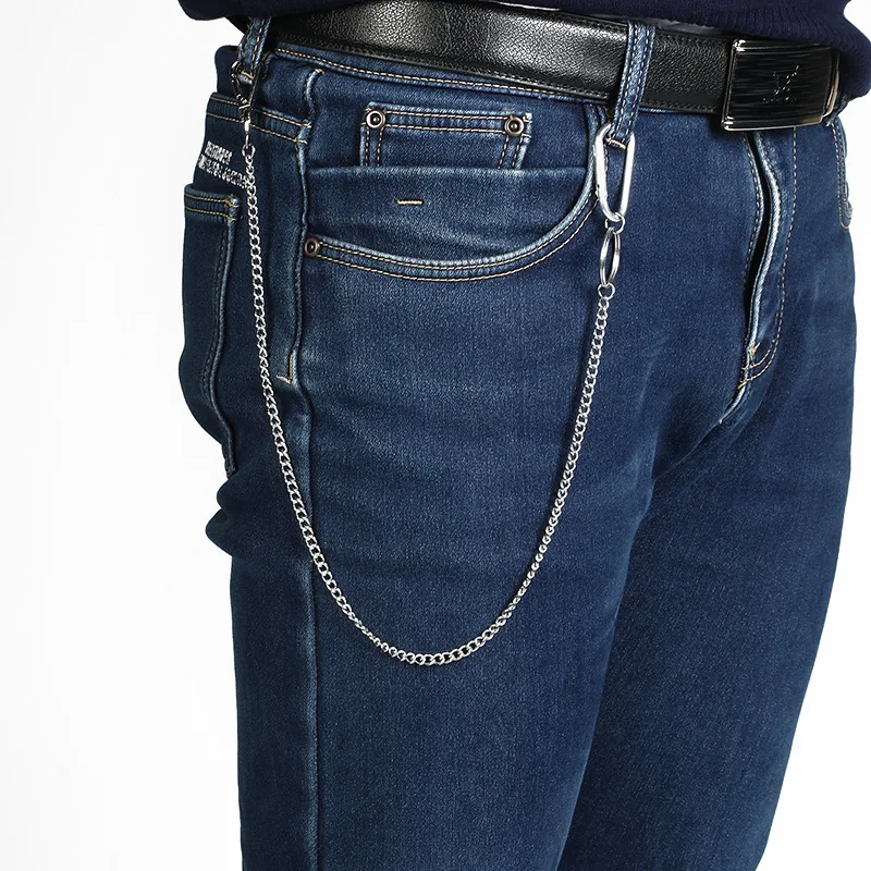 

45cm Stainless steel Long Metal Wallet Belt Chain Rock Punk Trousers Hipster Pant Jean Keychain Clip Keyring HipHop Jewelry