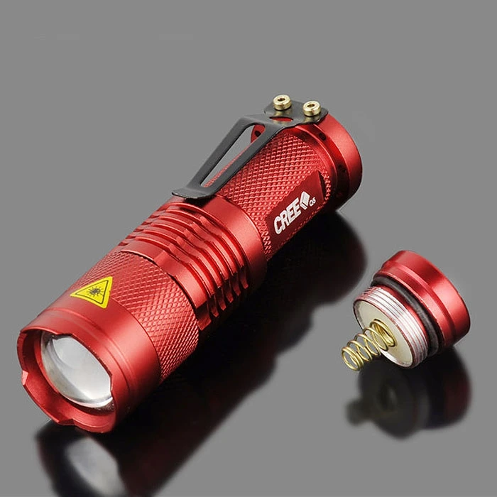 10PCS Red Portable Mini CREE Q5 LED 1200 Lumen Zoomable Flashlight Torch AA Brand New Arrival
