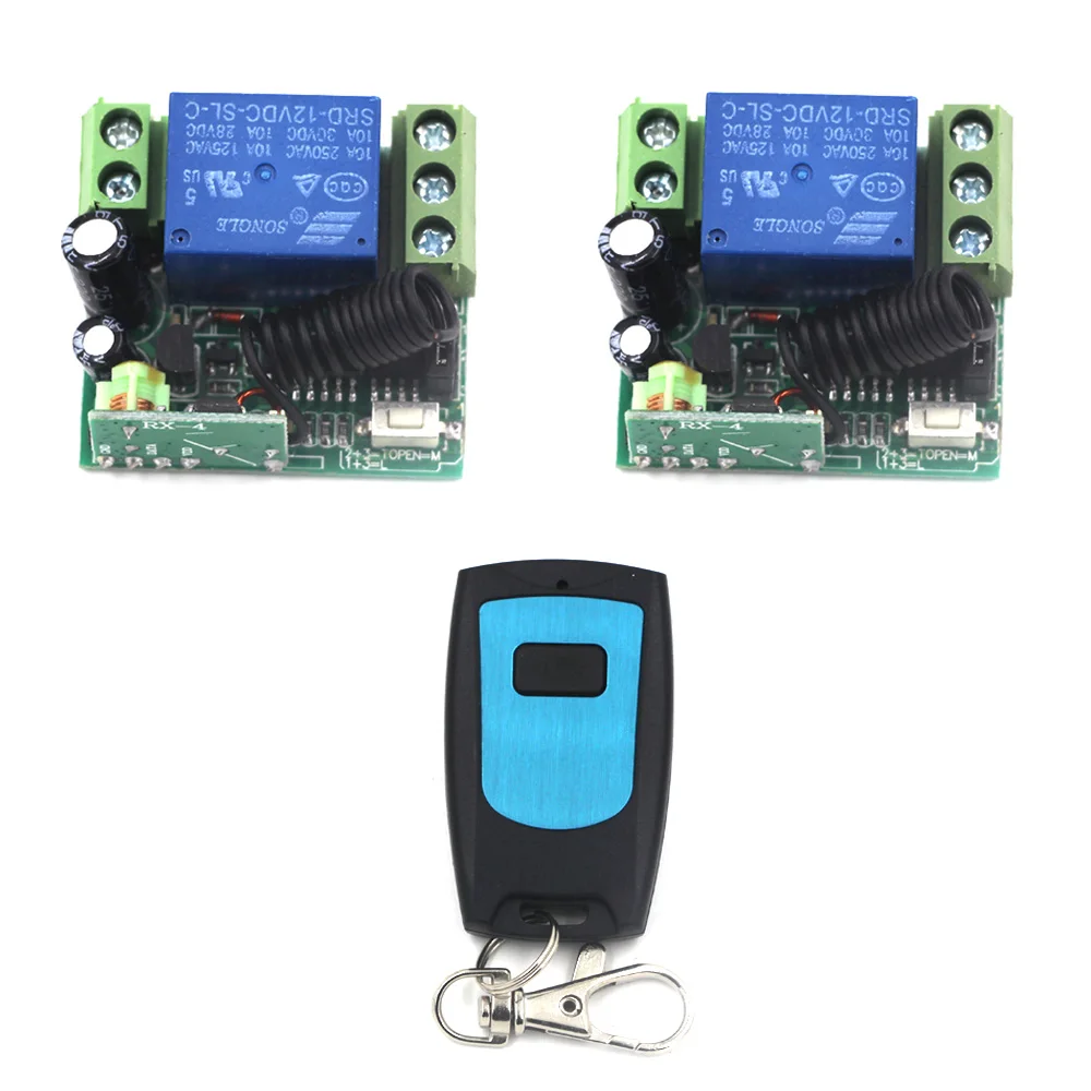 

DC 12V 1CH 1 CH 10A RF Relay RF Wireless Remote Control Switch System Radio Relay Receiver + Waterproof Transmitter 315/433Mhz
