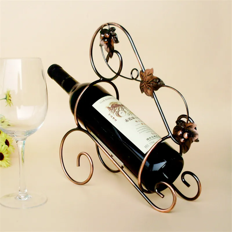 Metal Wine Rack Beautiful Crafts Artwork Gift Wine Holder Figurines