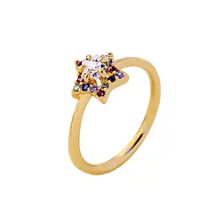 Красочный Циркон Star Classic кольцо для женщин Золотой Модные украшения обручальные кольца классический модный подарок отличное качество