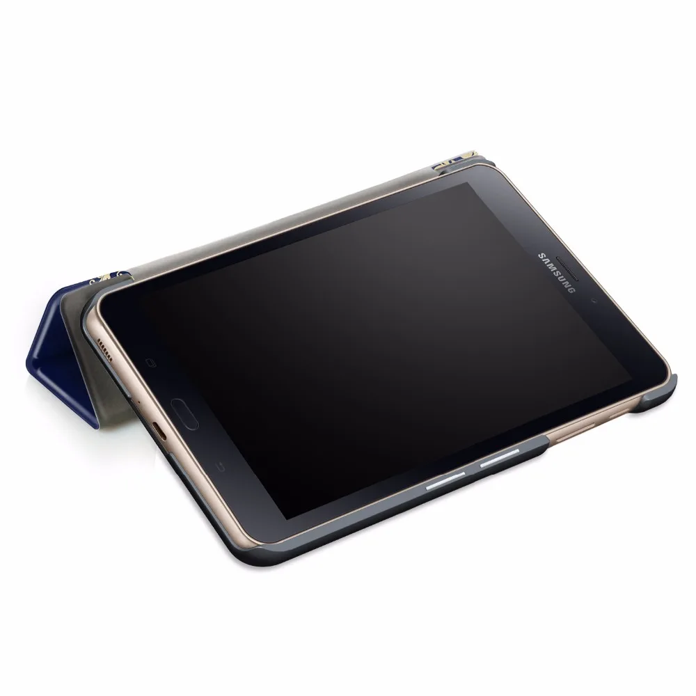 20 шт./лот Кастер роспись три раза кожаный чехол-книжка чехол для samsung Galaxy Tab A 8,0 T380 T385