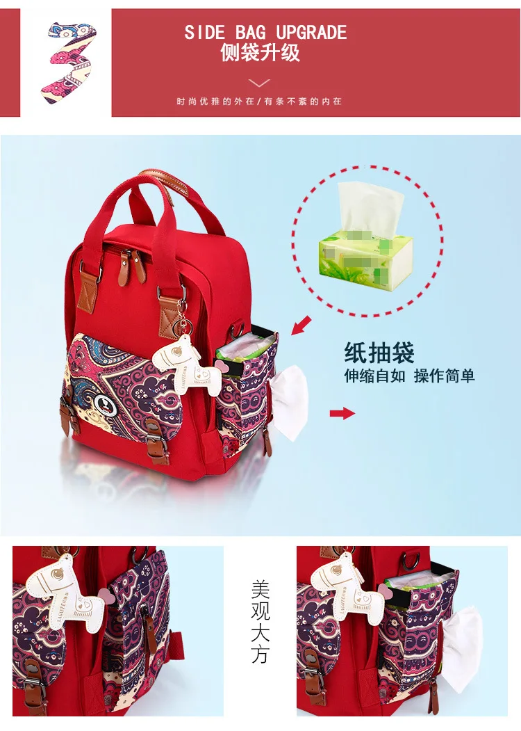LAGAFFE 2019 модная сумка для подгузников Многофункциональный подгузник сумка красный/черный Водонепроницаемый Mamas ребенка Bolsos ребенка