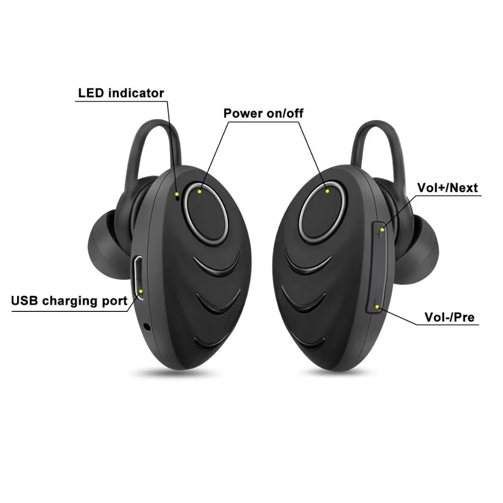 Мини беспроводные Bluetooth наушники, спортивные с микрофоном, наушники, гарнитура, наушники, ушные крючки, наушники для iPhone 8 X samsung