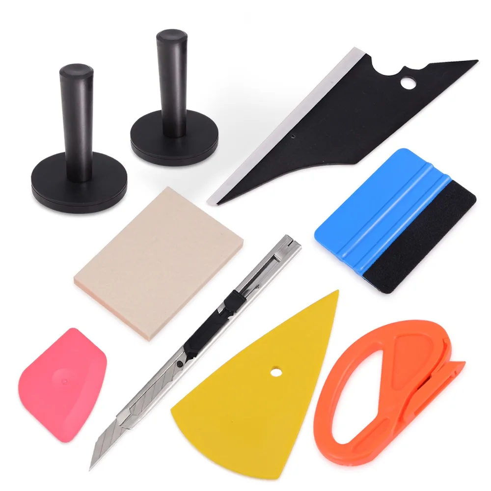 

FOSHIO Vinyl Vehicle Wrap Film Squeegee Scraper Sticker Magnet Holder Fixer Window Foil Tint Film Knife Safety Cutter Tool Set