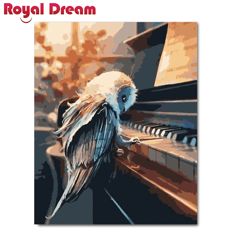 

Piano and bird DIY Painting By Numbers Acrylic Paint By Numbers HandPainted Oil Painting On Canvas For Living Room Wall Art