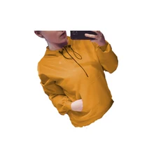 Резиновый латексный мужской или женский желтый топ с капюшоном на шнуровке с длинными рукавами Размер XXS-XXL