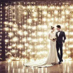 6 м x 3 м 600LED дома водостойкие OutdoorWedding Рождество Строка праздник Рождество Декоративные Фея шторы гирлянды Полосы Вечерние огни