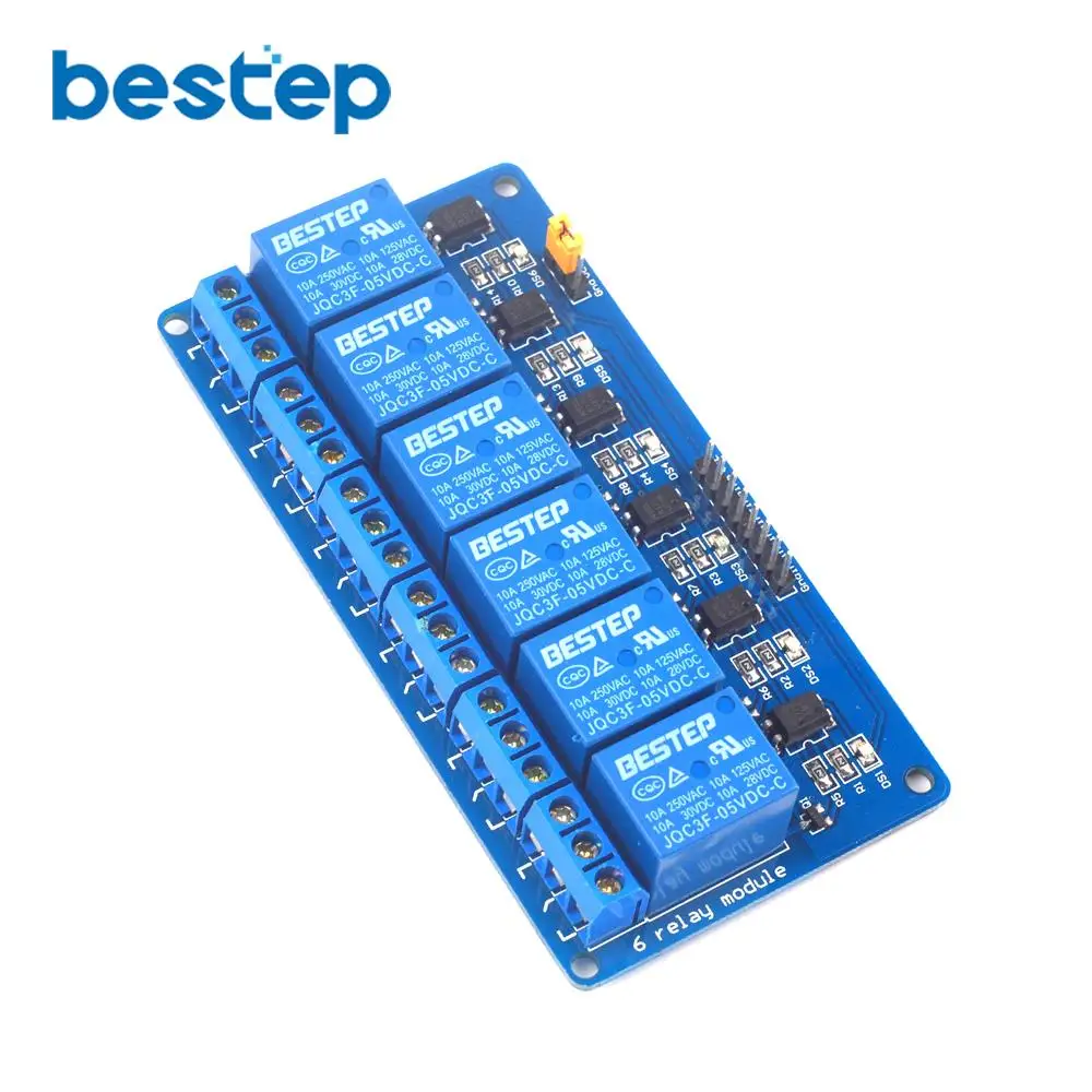 

5V 12V 24V 6 Channel Relay Low Level Trigger Optocoupler Isolation 5V12V24V Relay Module