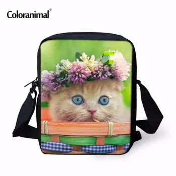 

Coloranimal Ladies Messenger Bags Women Animal Cat Printed Girls Boys Mini School Bags Crossbody Bag for Female Shoulder Bags