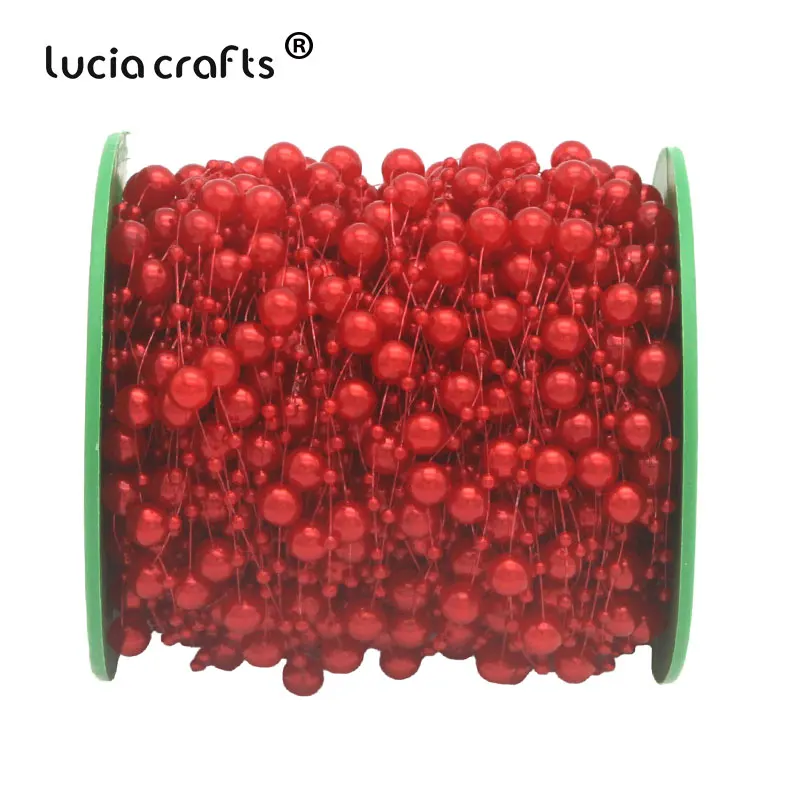 Lucia crafts 60 м/рулон смешанный 3/8 мм искусственный цепочка с жемчужными бусинами гирлянды искусственные цветы для свадьбы свадебный букет цветы C0613