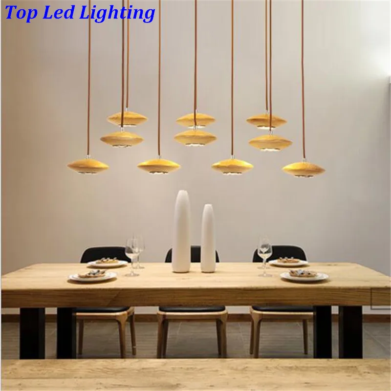 Creative HOT Modern Handmade Ash Wood 10 Hheads font b Pendant b font Light For Living
