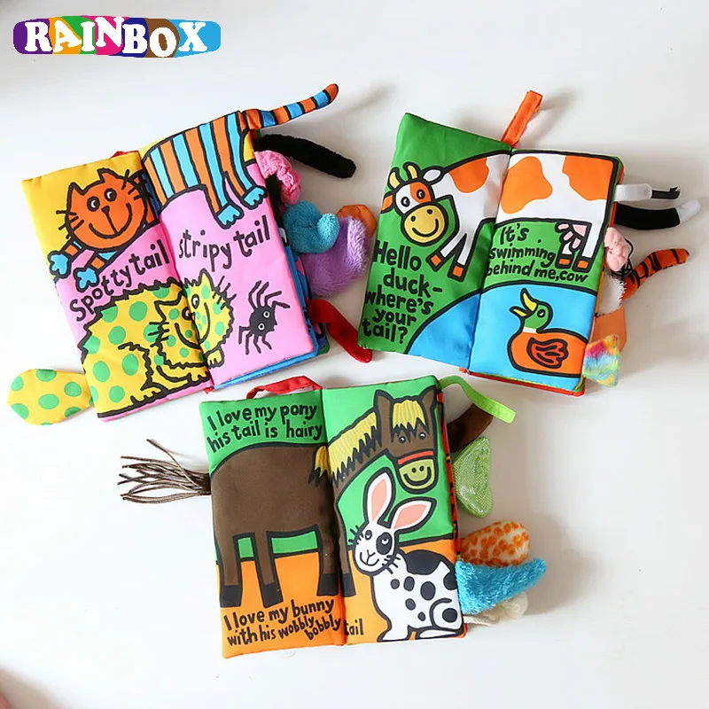 Baby Animal Style Cute New Infant Kids Early Development Soft Cloth Books Learning Education Unfolding Activity