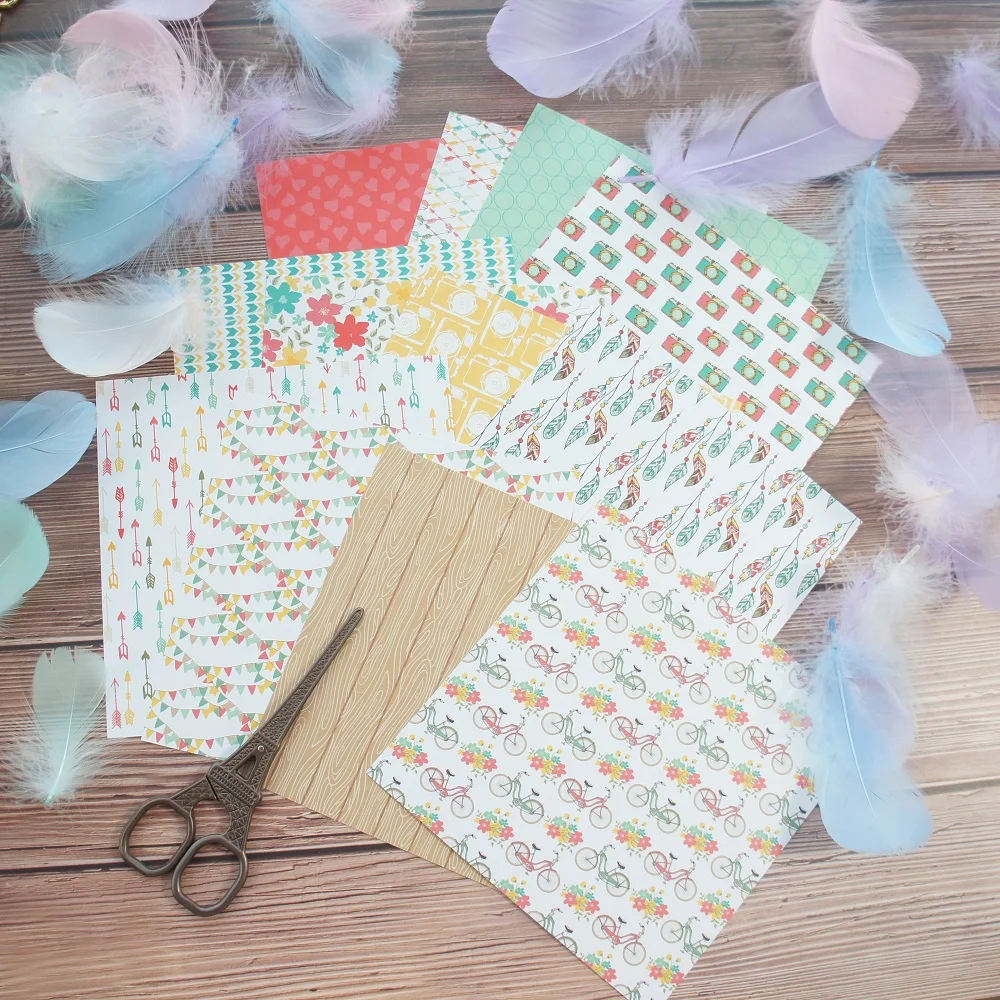

24 sheets DIY 12 style 15.2*15.2cm what a happy day theme craft paper as scrapbooking creative paper DIY handmade gift use