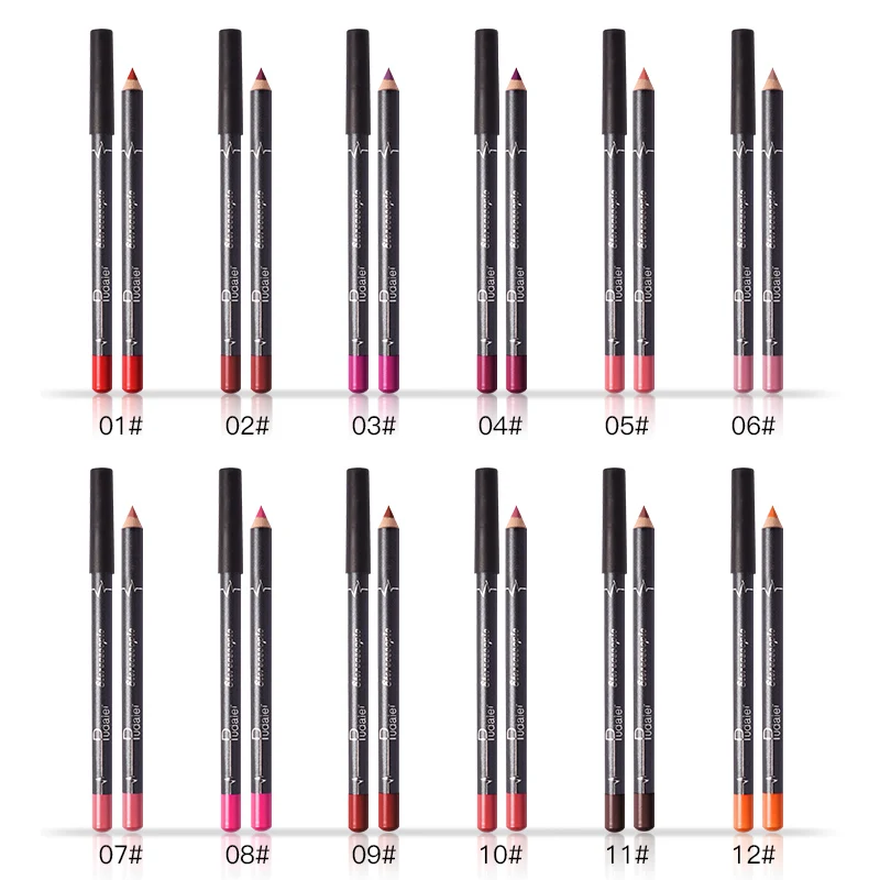 

Pudaier 12 Colors/Set Sexy Matte Lip Stick Lipliner Lip Liner Pencil Matt Nude Lipsliner Pen Set Beauty Makeup Tool Cosmetic