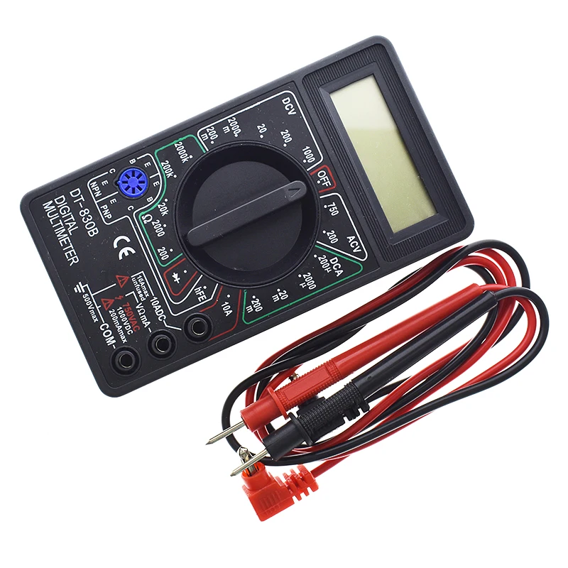 

DT-830B Digital Voltmeter Ohmmeter Ammeter Multimeter Handheld Tester DT830B AC DC 750/1000V Amp Volt Ohm home tester
