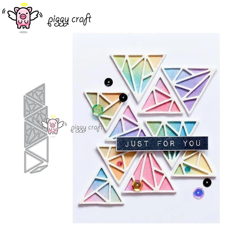

Piggy Craft metal cutting dies cut die mold 7Pcs diamond square Scrapbook paper craft knife mould blade punch stencils dies