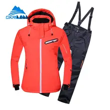 Женская ветровка уличная зимняя спортивная Лыжная сноуборд хлопковая стеганая водонепроницаемая куртка зимние штаны лыжный костюм комплект для сноубординга