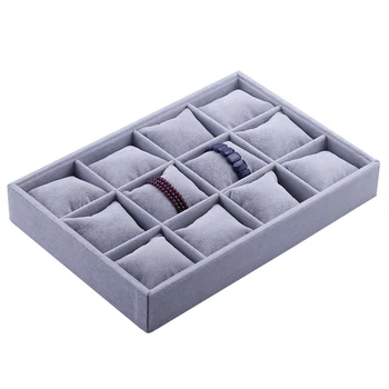 

12Grid Jewelry Watch Bracelet Bangle Display Holder Stand Showcase Storage Boxes Pillow New 35.5 * 24.5 * 4cm